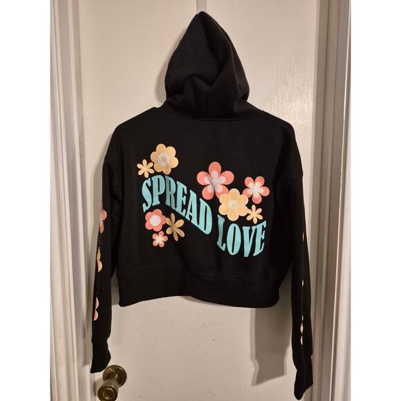 Rue 21 Spread Love Cropped Zip Up Jacket- Size Large - Picture 5 of 6